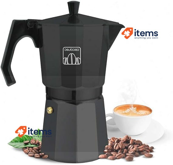 Cecotec Cumbia Mokclassic 300 Black Italian Coffee Maker, 150 ml