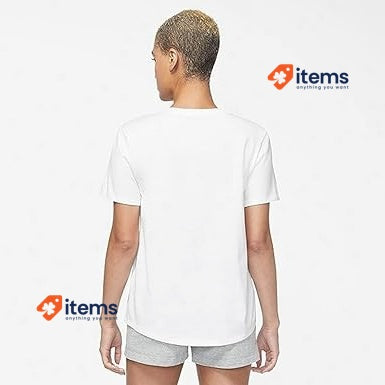 NIKE Women's W NSW Tee Club T - Shirt White UK 8 EU 36 Black White/Black T-Shirt