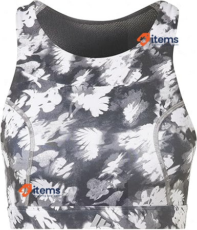 adidas Run Ms AOP Women's Sports Bra Black Black/White Size XS