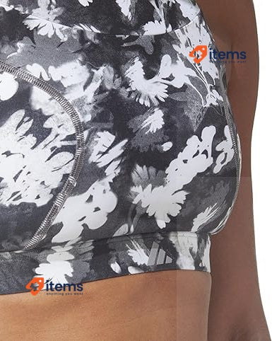 adidas Run Ms AOP Women's Sports Bra Black Black/White Size XS