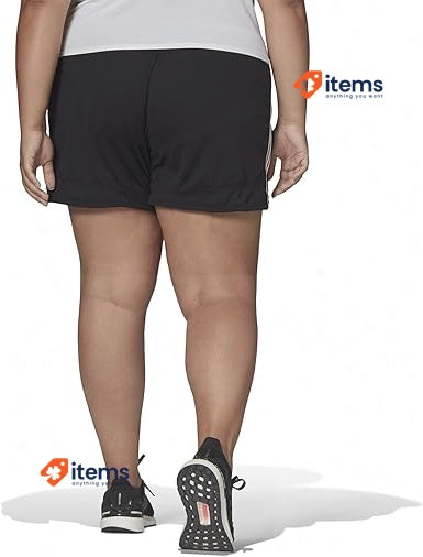 Adidas Women's Pacer 3sknit Ps Shorts Black White 3 - Stripes Knit Plus Size XXL