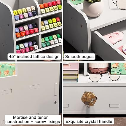 Hggzeg Upgraded Desktop Stationary Organizer with Drawer