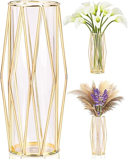 AOKITO Gold Vases Decoration for Pampas Grass Gold