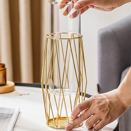 AOKITO Gold Vases Decoration for Pampas Grass Gold