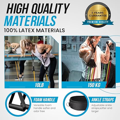 Resistance Bands Weight Building Kit 12 Elastic Bands for Yoga Calisthenics Gym