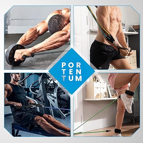 Resistance Bands Weight Building Kit 12 Elastic Bands for Yoga Calisthenics Gym