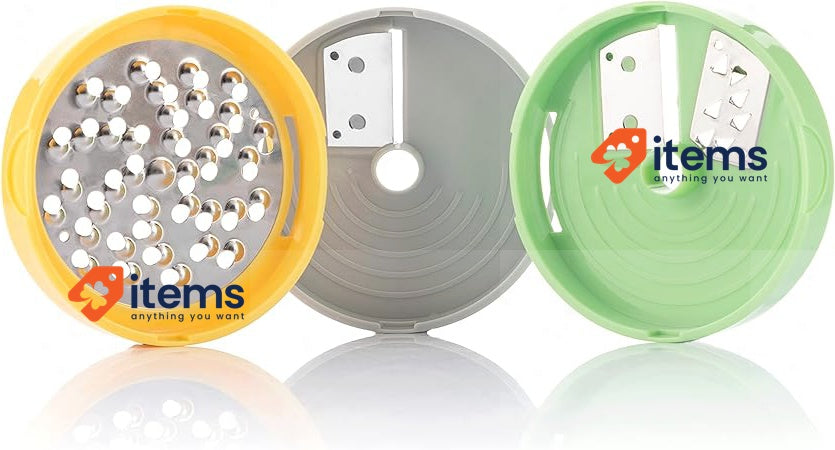 Innovagoods Vigizer Spiral Vegetable Cutter And Grater, AS Grey Green Orange