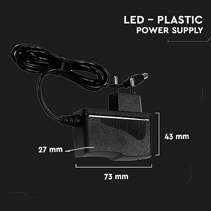 V-TAC Corriente 12V 18W 1.5A - Power Supply for Cameras, LED Spins Black