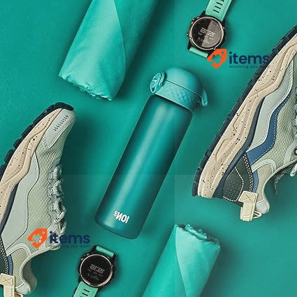 on8 Water Bottle 500 ml/18 oz Leak Proof Easy to Open Carbon Neutral Teal Ion8