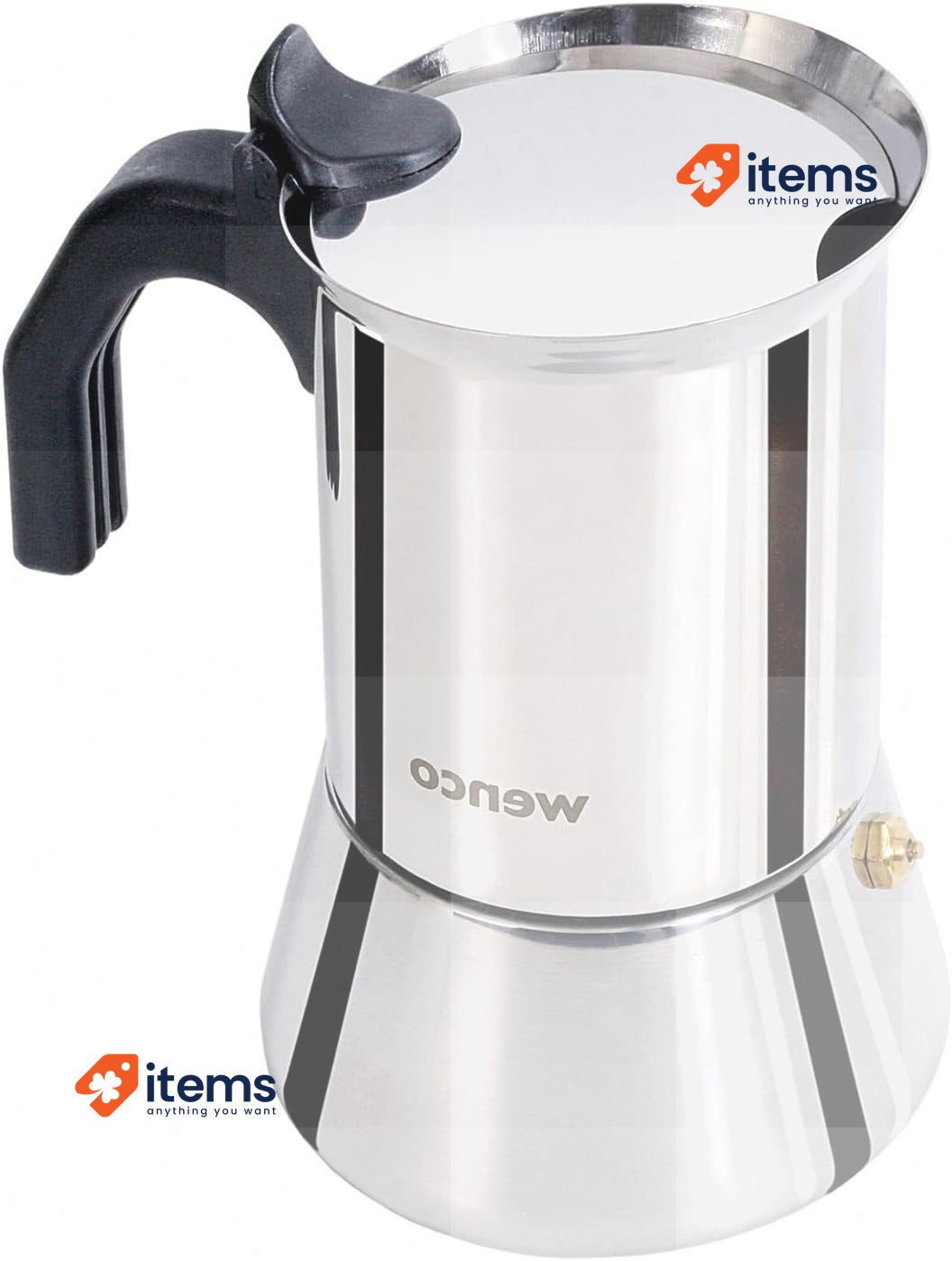 wenco Premium Espresso Maker, 4 Cups, 500 ml Silver