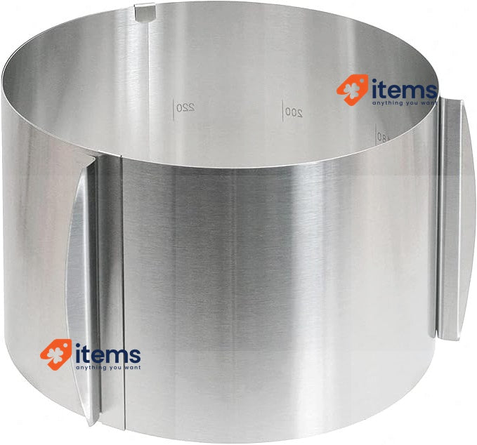 Wenco Adjustable Cake Ring With Scale, 15cm Height With 16-30cm Diameter