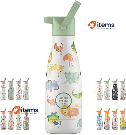Cool Bottles Thermos Flask For Children - 260 Ml African Safari 3d Stainless Hot