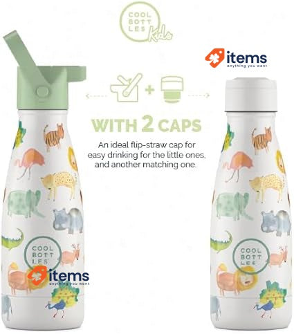 Cool Bottles Thermos Flask For Children - 260 Ml African Safari 3d Stainless Hot
