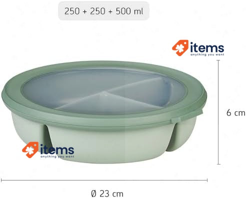 Mepal - Bento Bowl 3 Compartment Multibowl Round Cirqula, Storage Container Meal