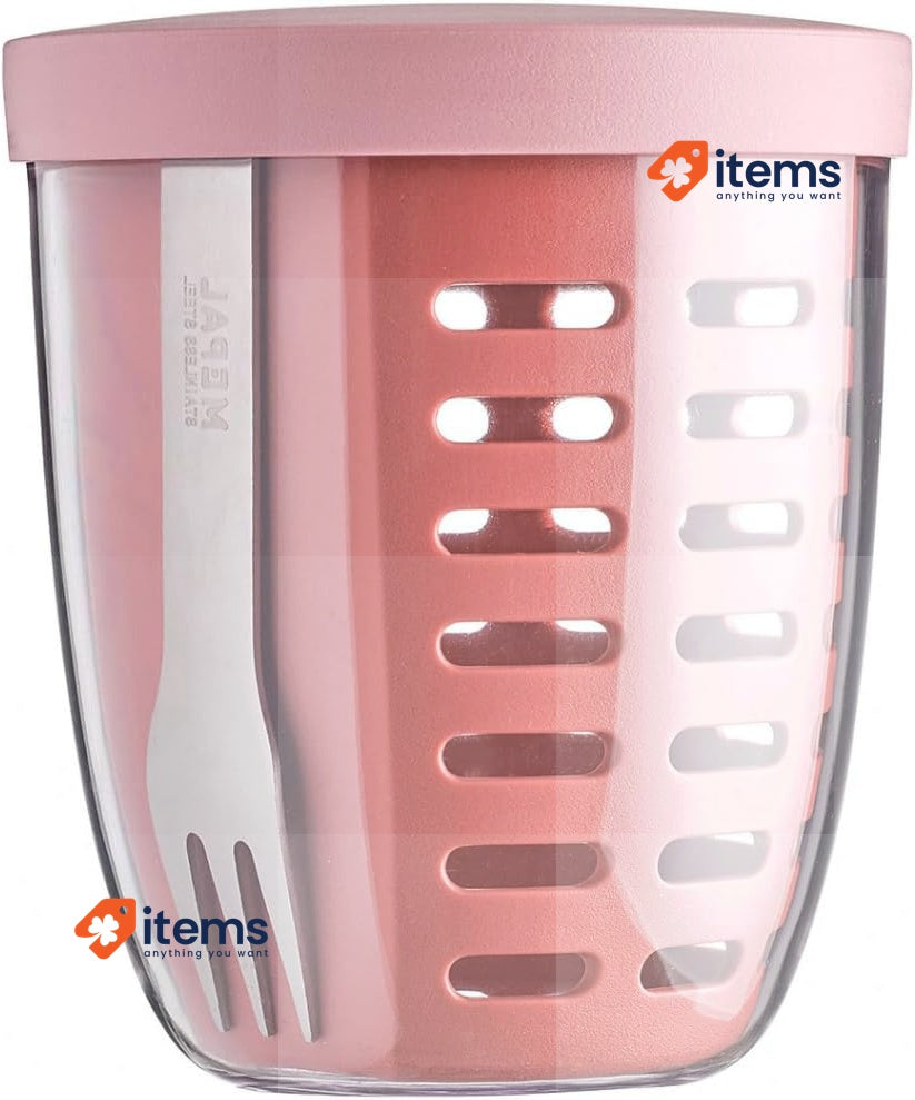 Mepal – Fruit & Veggie Pot Ellipse – Fruit container With Fork & Colander