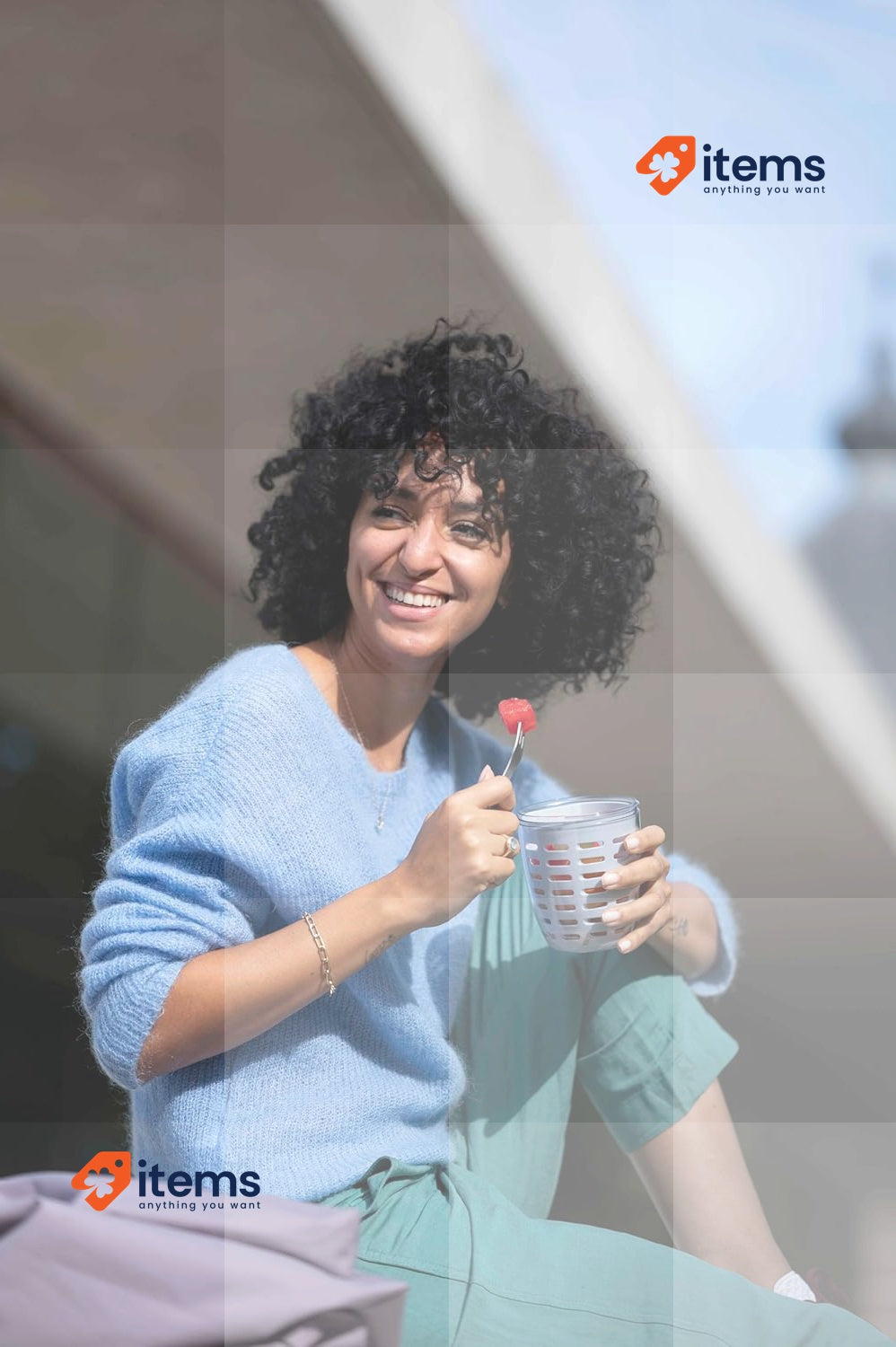 Mepal – Fruit & Veggie Pot Ellipse – Fruit container With Fork & Colander