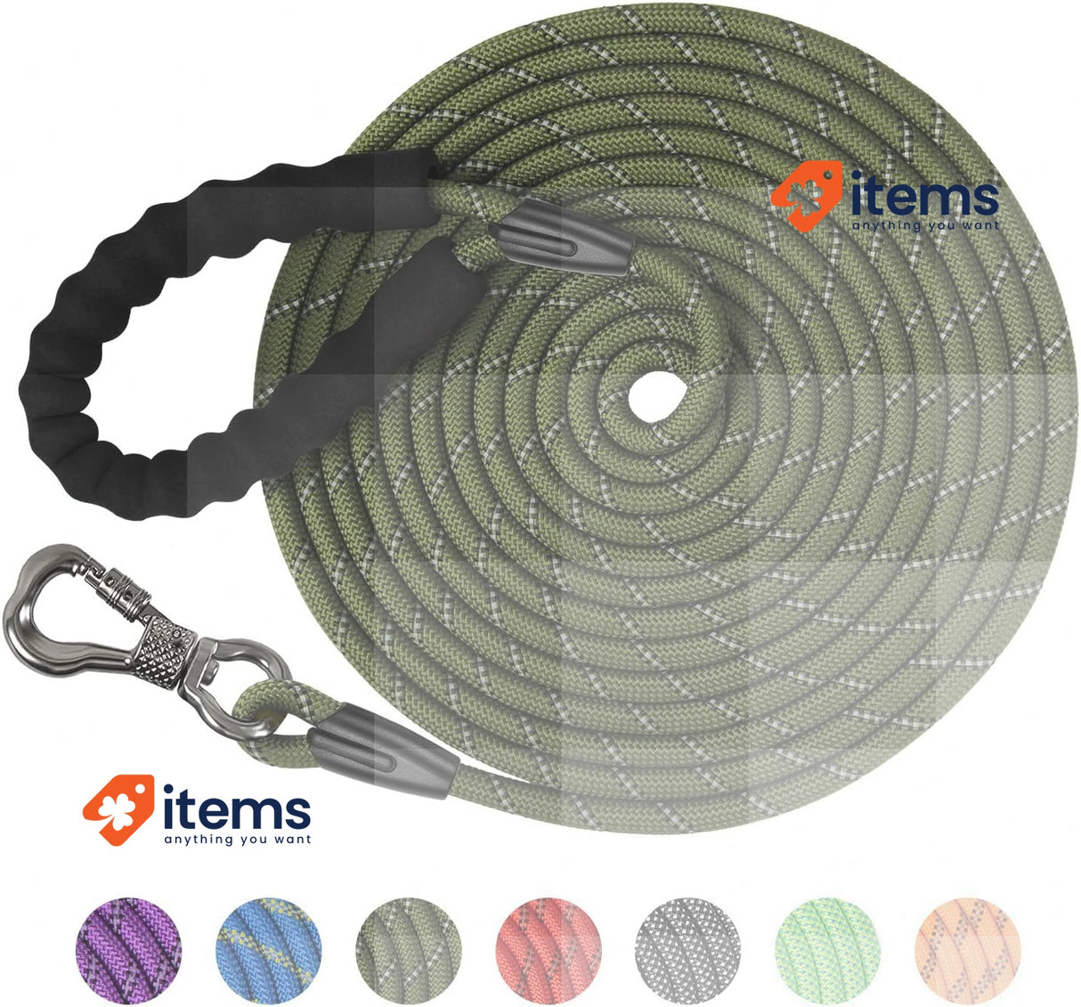 XBEN Recall Lead for Dogs, 5 m Strong Dog Lead with Comfortable Padded Handle