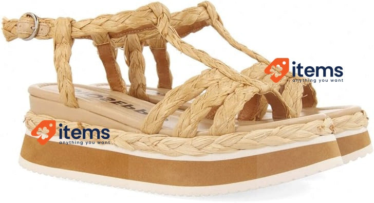 GIOSEPPO Women's Ankle - Strap Sandal Wood Gold Ferney Sneaker UK Sandals 5
