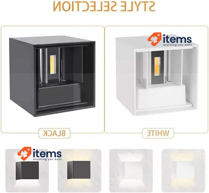 M Ledme - White Wall Light Outdoor/Indoor LED 12W CCT 12 W, W 2700K 6500K IP54
