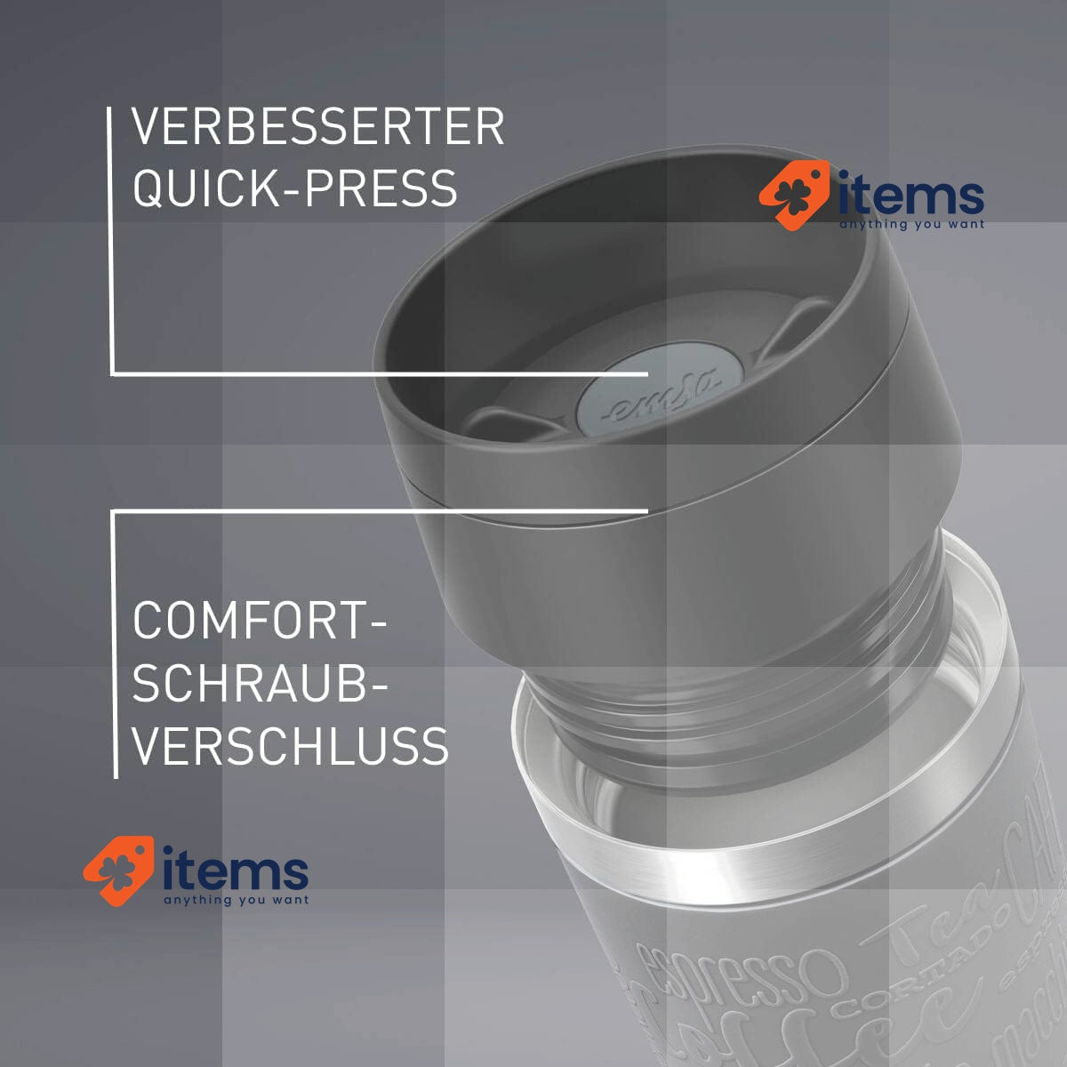 Emsa N20202 Travel Mug Classic Insulated Mug 0.36 litres, Comfort Screw Cap