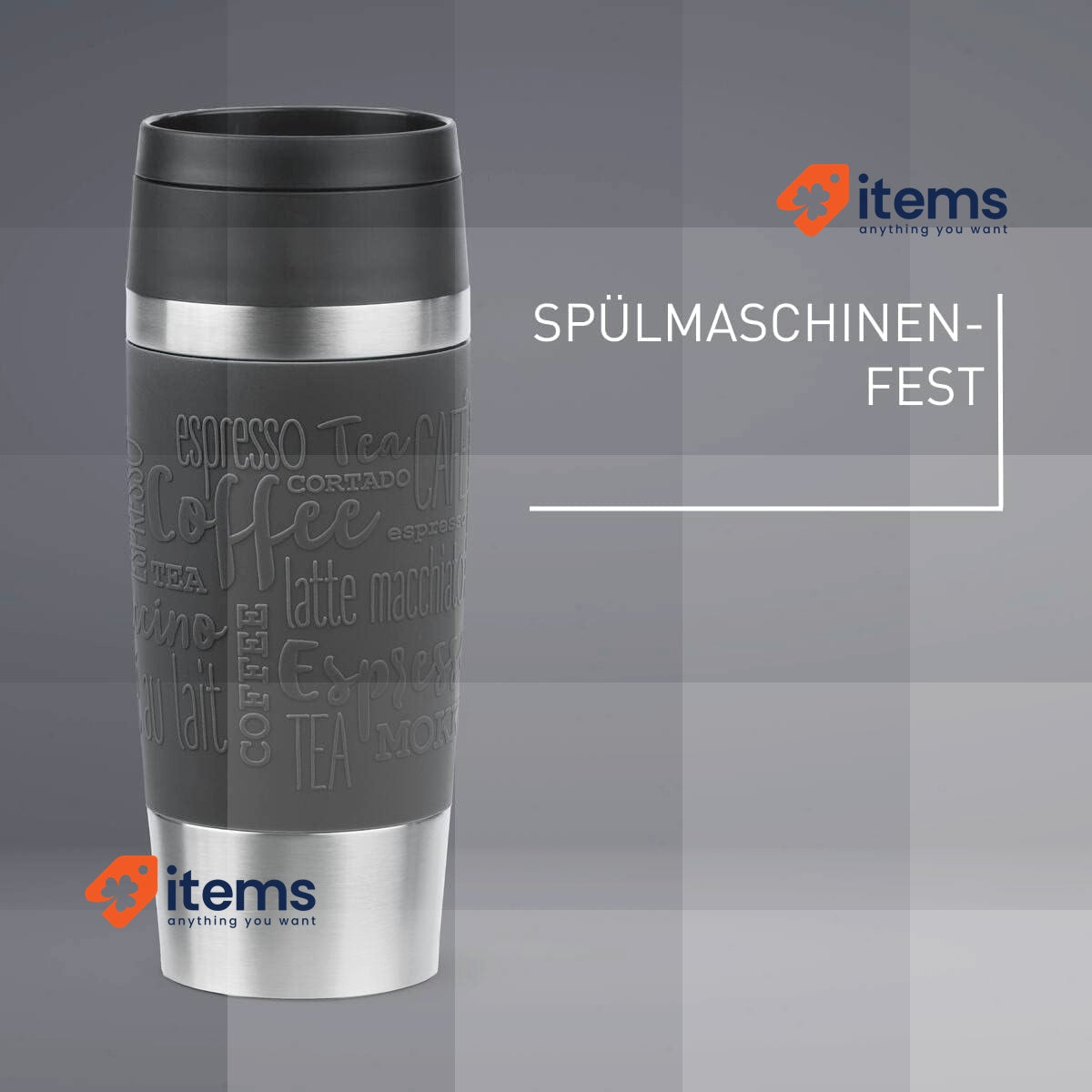 Emsa N20202 Travel Mug Classic Insulated Mug 0.36 litres, Comfort Screw Cap