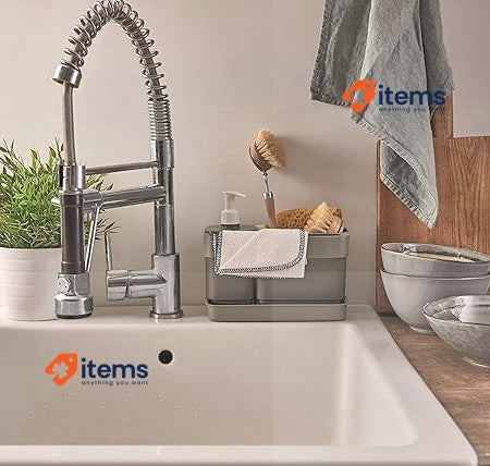 Snips Riordinello - Hand Soap Dispenser & Sponge Holder, Sink Caddy Organizer