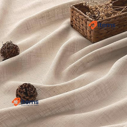 Woaboy Linen Kruz Curtains Living Room Semi - Transparent 140x145cm Light Brown