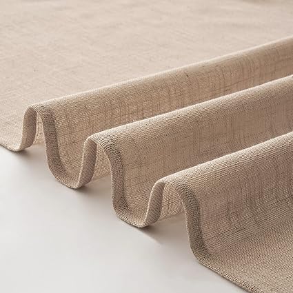 Woaboy Linen Kruz Curtains Living Room Semi-Transparent 140x145cm Light Brown