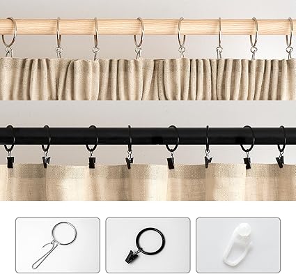 Woaboy Linen Curtains with Ruffle Tape Set of 2 140 x 260 cm (W x H), Beige