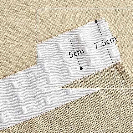 Woaboy Linen Curtains with Ruffle Tape Set of 2 140 x 260 cm (W x H), Beige