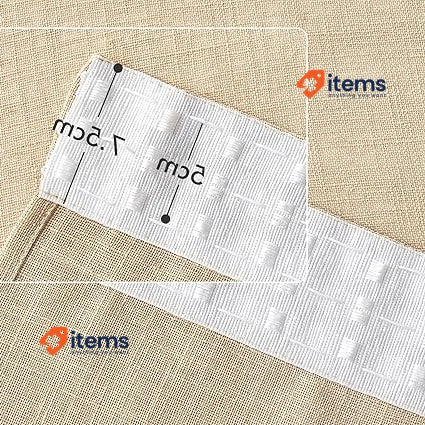 Woaboy Linen Curtains With Ruffle Tape Set Of 2 140 X 260 Cm (w H), Beige Living