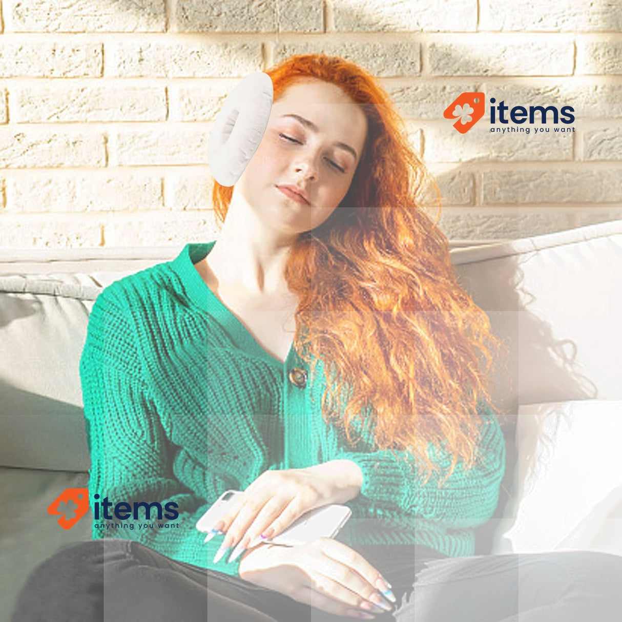 UKTYUAS 9" Piercing Pillow,O-Shaped Pillow With Ear Holes