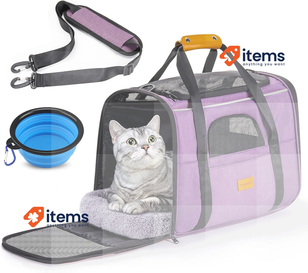 Morpilot Breathable Mesh Small Animal Carrier With Travel Cage Pink Water Bottle