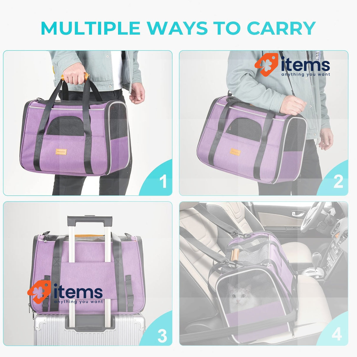 Morpilot Breathable Mesh Small Animal Carrier with Travel Cage Pink