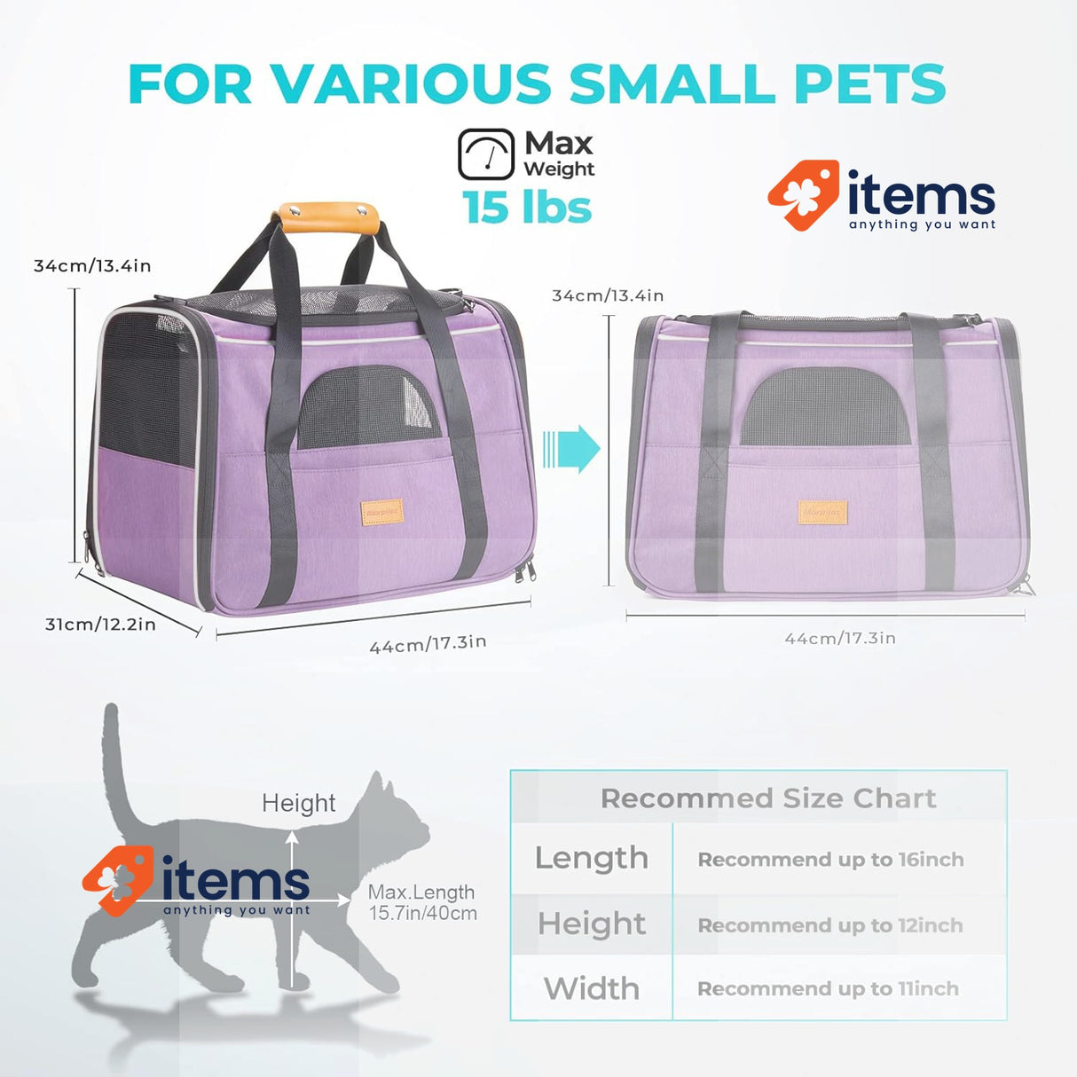 Morpilot Breathable Mesh Small Animal Carrier With Travel Cage Pink Water Bottle