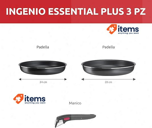 Lagostina Ingenio Essential Plus Non-Stick Aluminium Cookware and Pan Set Black