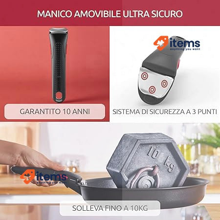 Lagostina Ingenio Essential Plus Non-Stick Aluminium Cookware and Pan Set Black