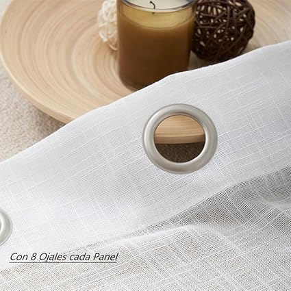 Treatmentex White Transparent Curtains for Living Room 140cm x 225cm