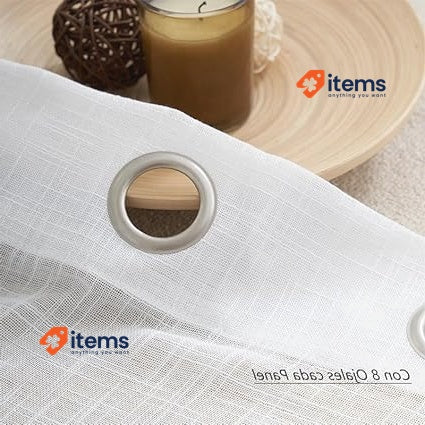 Treatmentex White Transparent Curtains For Living Room 140cm X 225cm - 140 CM