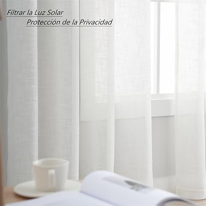 Treatmentex White Transparent Curtains for Living Room 140cm x 225cm