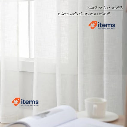 Treatmentex White Transparent Curtains For Living Room 140cm X 225cm - 140 CM