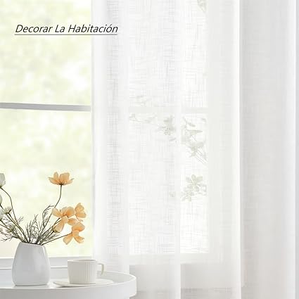 Treatmentex White Transparent Curtains for Living Room 140cm x 225cm