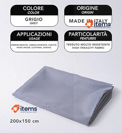Ipea Fabric Fodera Grey - 200 Cm X 150 For Sewing And Lining IPEA Grey 150 cm
