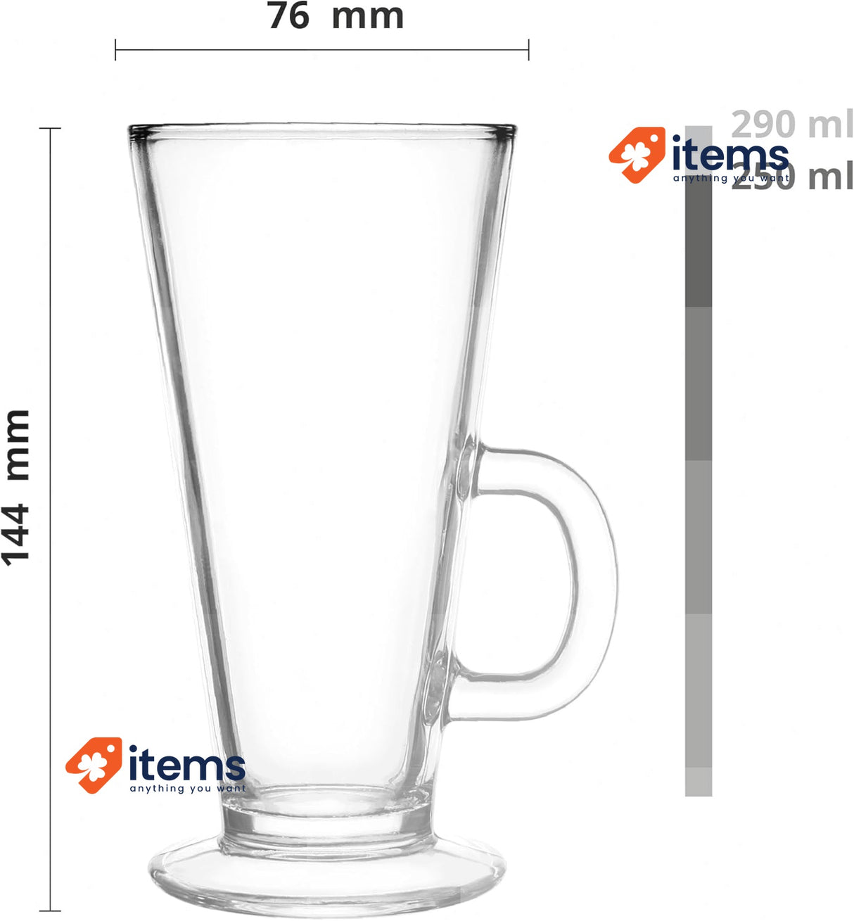 Glasmark Krosno 1992 Glasses Set of 6 0.25 litres with Spoons, Transparent