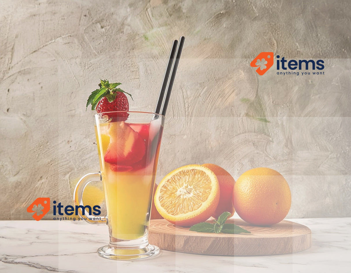 Glasmark Krosno 1992 Glasses Set of 6 0.25 litres with Spoons, Transparent