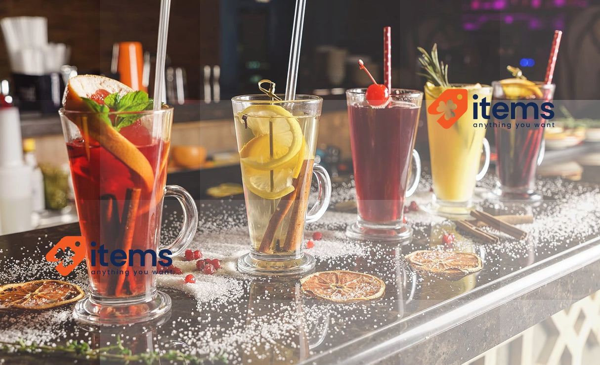 Glasmark Krosno 1992 Glasses Set of 6 0.25 litres with Spoons, Transparent