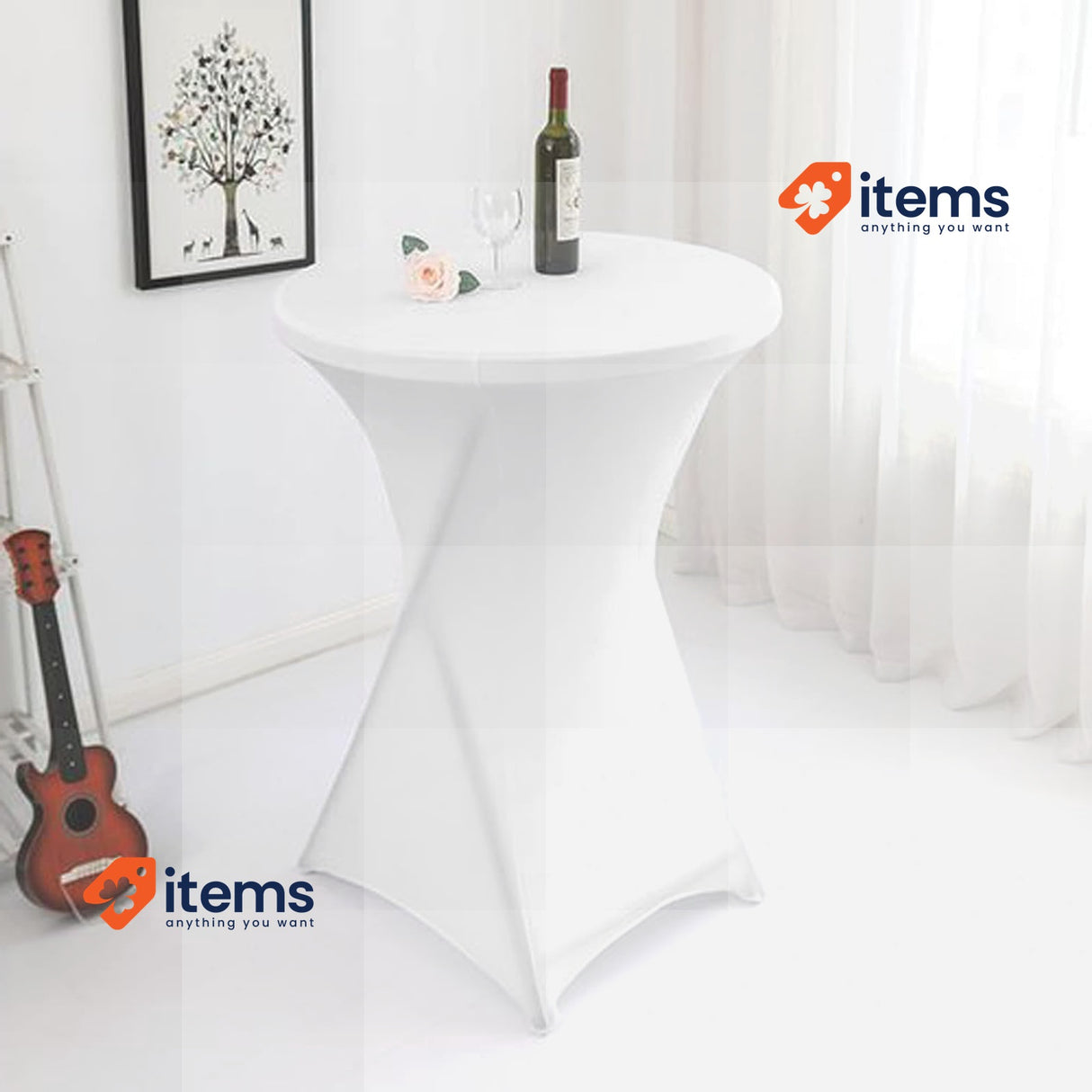 DYOUen 2 Pieces Stretch Standing Table Husse Tablecloth Elastic Set Bar Covers