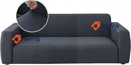 Jin Le Couch Cover L Shape Sectional Sofa Dark Grey Slipcover Furniture - Soft