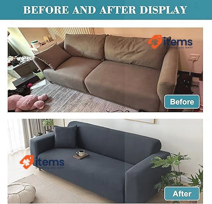 Jin Le Couch Cover L Shape Sectional Sofa Dark Grey Slipcover Furniture - Soft
