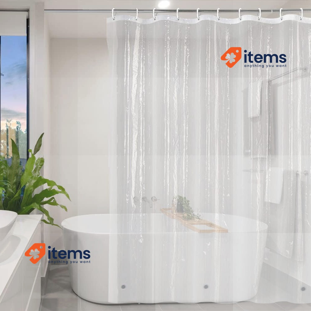 YISURE Shower Curtain Transparent Short Shower Curtain